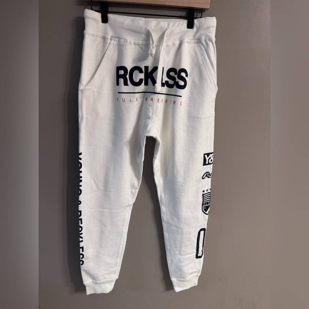 Young & Reckless Men’s White Joggers NWT
